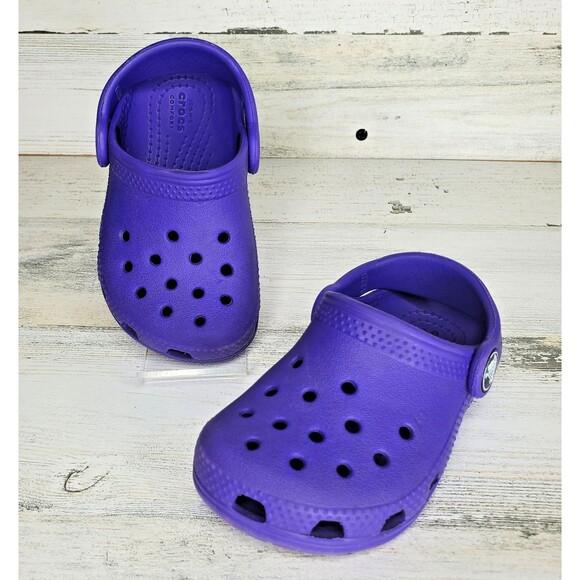 Crocs Classic Clog Purple Water Shoe Slip On Sandal Toddler Size 6C - Picture 1 of 9